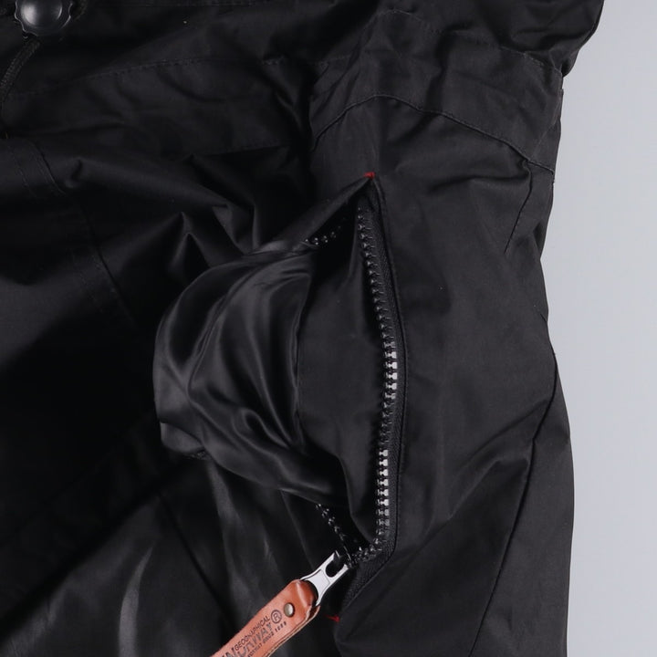 Geographical Norway Flag Pattern Fur-Lined Padded Anorak Parka Puffer Jacket Women's Size Medium polyester black type Vintage Second Hand