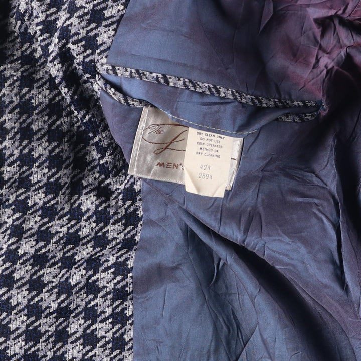 The Denver Houndstooth Pattern Tailored Jacket, Men's Size Small unclear gray type Vintage Second Hand