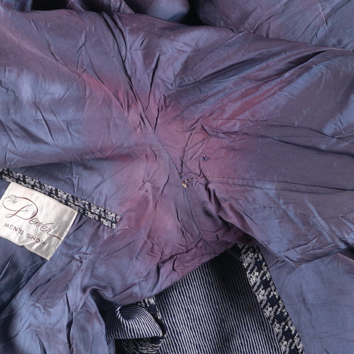 The Denver Houndstooth Pattern Tailored Jacket, Men's Size Small unclear gray type Vintage Second Hand