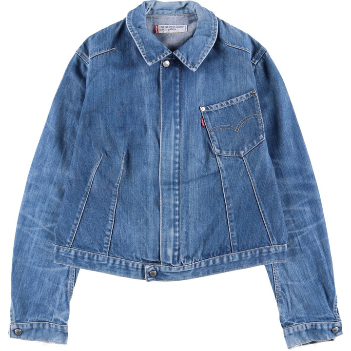 Levi's Engineered Euro Model Denim Zip-Up Jacket, Women's Size L cotton blue type Vintage Second Hand
