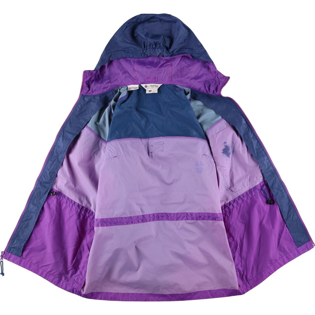 90s-00'S Vintage Columbia PACKABLE Mountain Parka Shell Jacket, Women's Size Medium Nylon purple type Vintage Second Hand