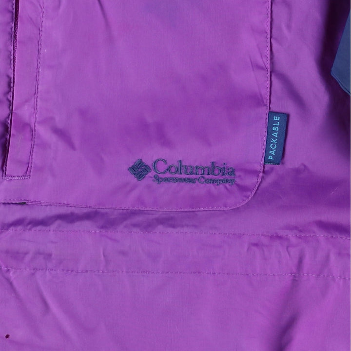 90s-00'S Vintage Columbia PACKABLE Mountain Parka Shell Jacket, Women's Size Medium Nylon purple type Vintage Second Hand