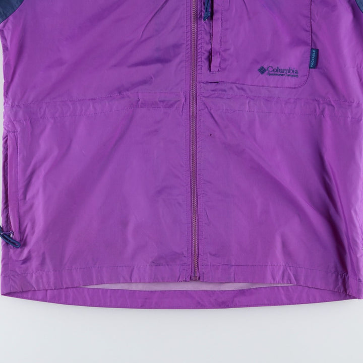 90s-00'S Vintage Columbia PACKABLE Mountain Parka Shell Jacket, Women's Size Medium Nylon purple type Vintage Second Hand