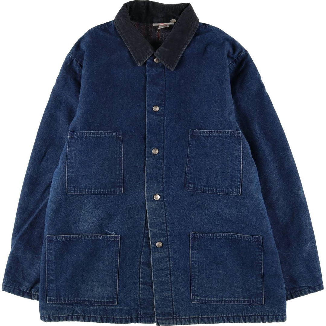 Vintage 1990'S Dickies denim coverall, made in the USA, size L, men's cotton navy blue type Vintage Second Hand