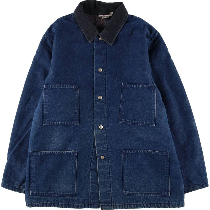 Vintage 1990'S Dickies denim coverall, made in the USA, size L, men's cotton navy blue type Vintage Second Hand