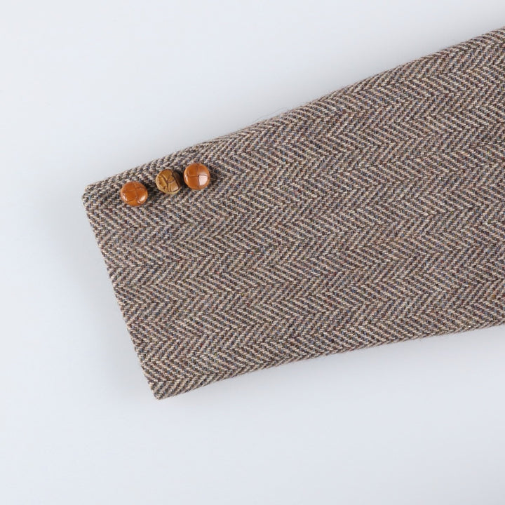 Vintage Egon Von Furstenberg herringbone tweed jacket, made in Italy, size M. unclear Beige type Vintage Second Hand