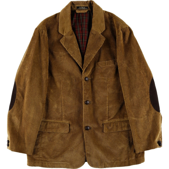 90s-00'S LLBean Corduroy Tailored Jacket, Men's Size L cotton beige type brown Vintage Second Hand