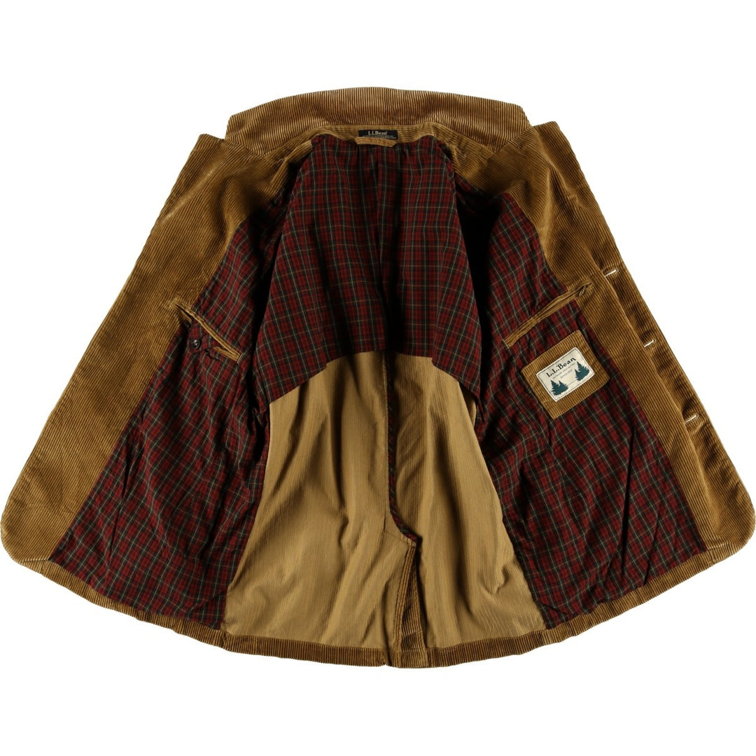 90s-00'S LLBean Corduroy Tailored Jacket, Men's Size L cotton beige type brown Vintage Second Hand