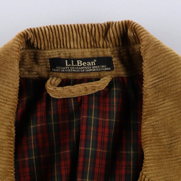 90s-00'S LLBean Corduroy Tailored Jacket, Men's Size L cotton beige type brown Vintage Second Hand
