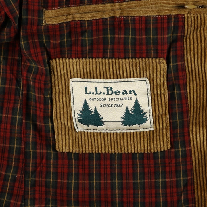 90s-00'S LLBean Corduroy Tailored Jacket, Men's Size L cotton beige type brown Vintage Second Hand