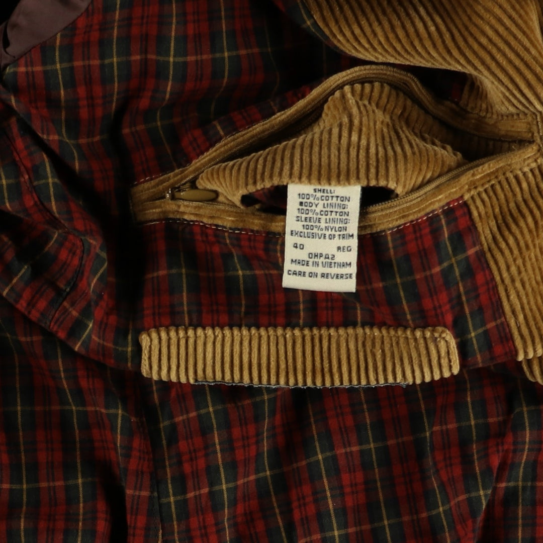 90s-00'S LLBean Corduroy Tailored Jacket, Men's Size L cotton beige type brown Vintage Second Hand