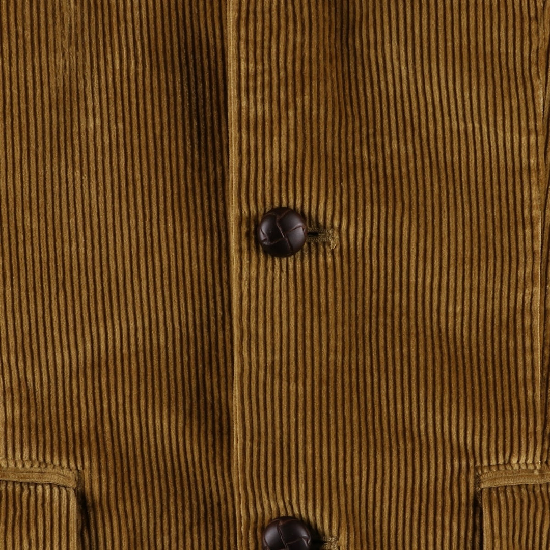90s-00'S LLBean Corduroy Tailored Jacket, Men's Size L cotton beige type brown Vintage Second Hand