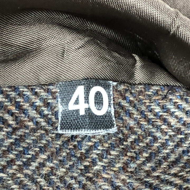 Haggar Imperial Herringbone Wool Tailored Jacket, Made in USA, Men's Size Medium wool brown type Vintage Second Hand