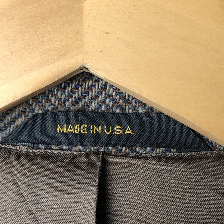 Haggar Imperial Herringbone Wool Tailored Jacket, Made in USA, Men's Size Medium wool brown type Vintage Second Hand