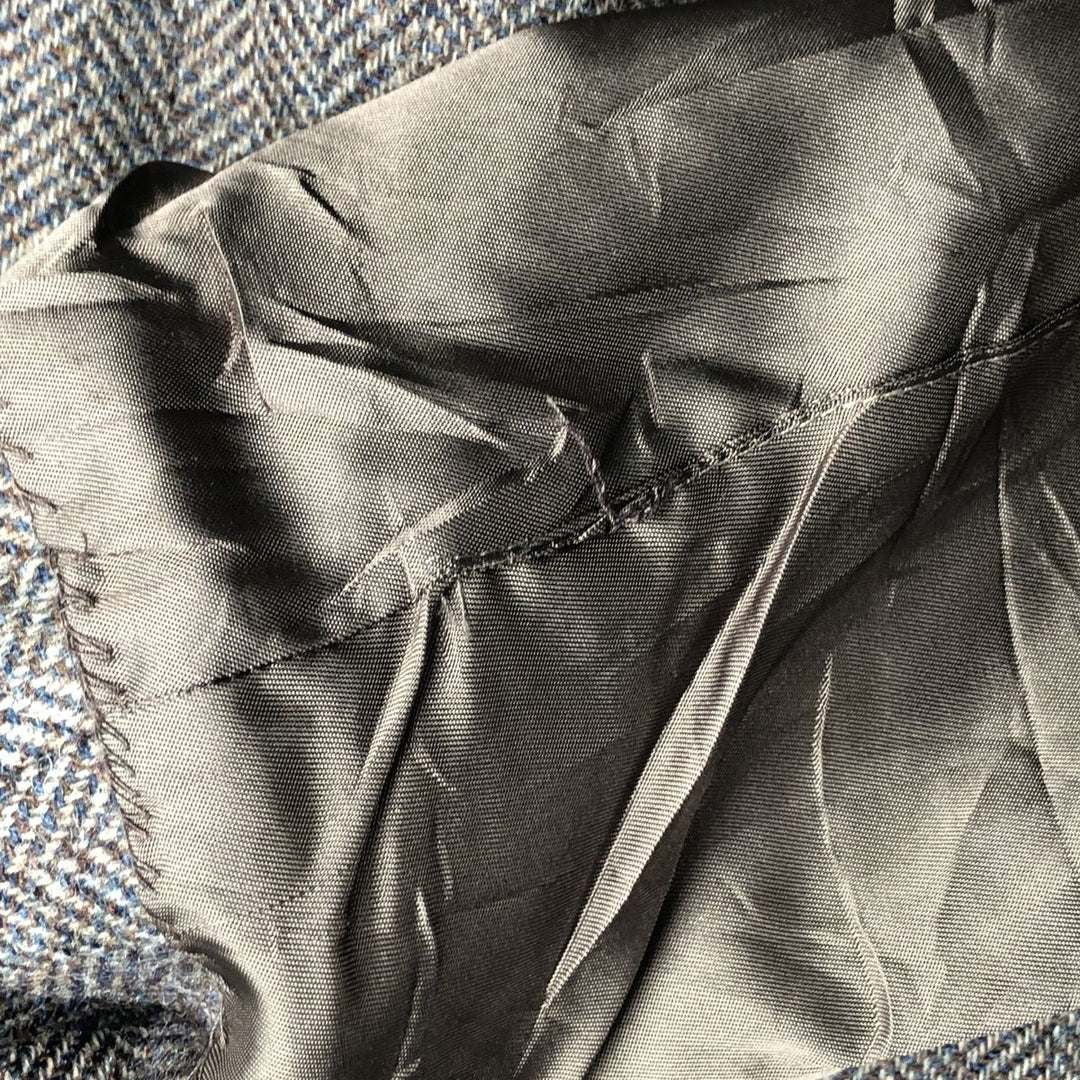 Haggar Imperial Herringbone Wool Tailored Jacket, Made in USA, Men's Size Medium wool brown type Vintage Second Hand