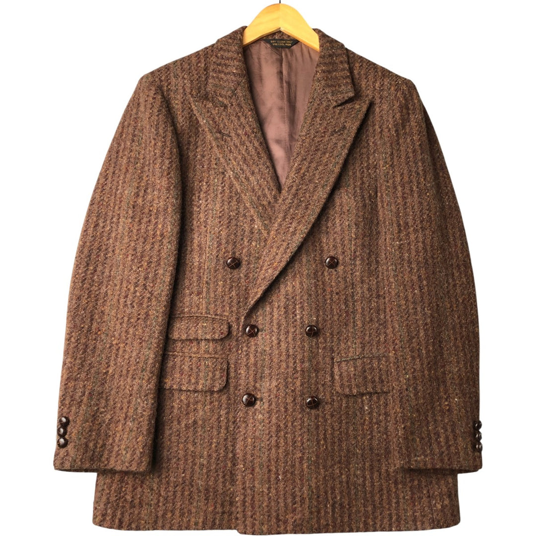 FILENE'S ROBERT STOCK Stripe Pattern Peak Lapel Double-Breasted Color Nep Wool Tailored Jacket wool brown type Vintage Second Hand