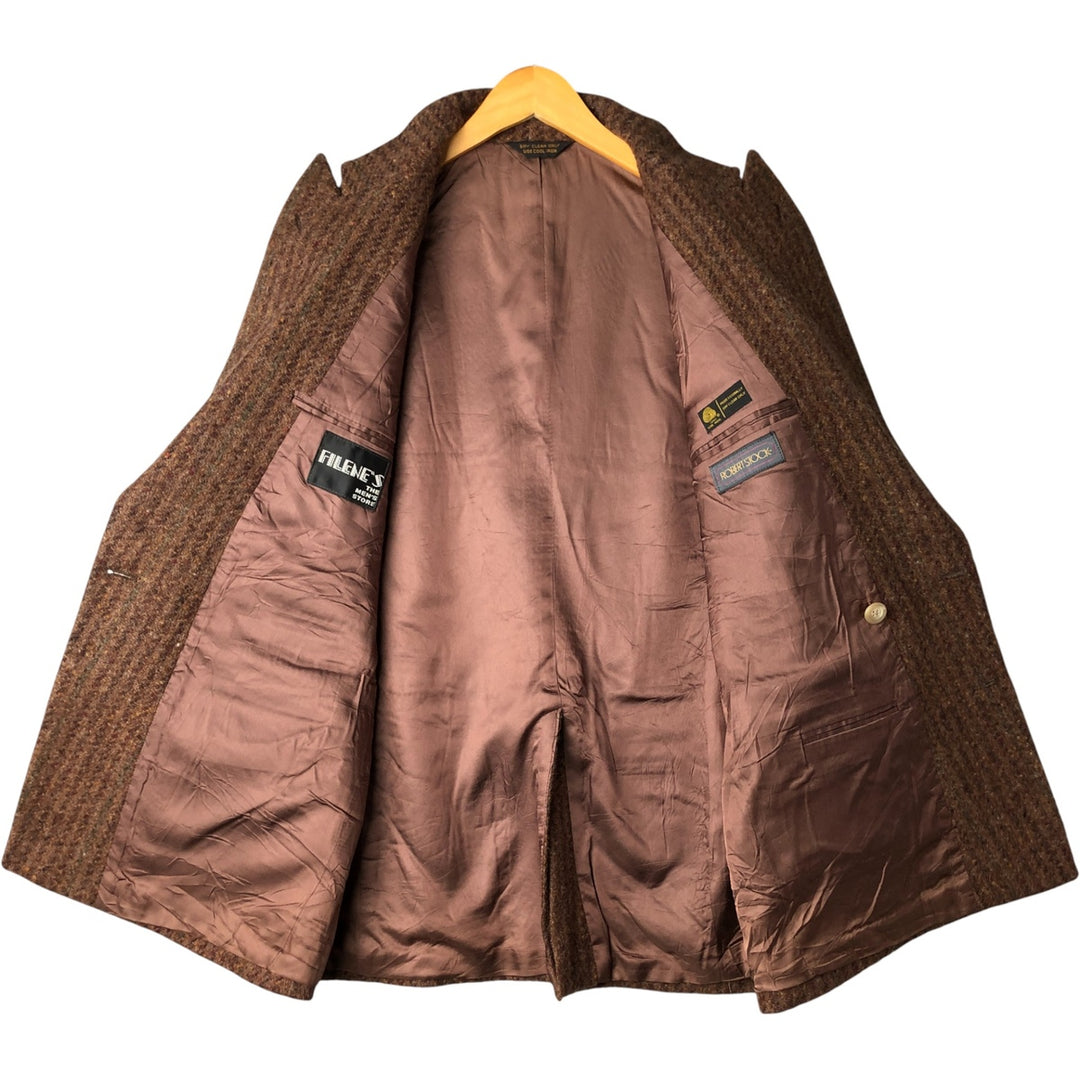 FILENE'S ROBERT STOCK Stripe Pattern Peak Lapel Double-Breasted Color Nep Wool Tailored Jacket wool brown type Vintage Second Hand