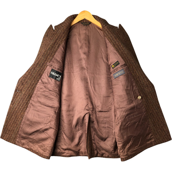 FILENE'S ROBERT STOCK Stripe Pattern Peak Lapel Double-Breasted Color Nep Wool Tailored Jacket wool brown type Vintage Second Hand