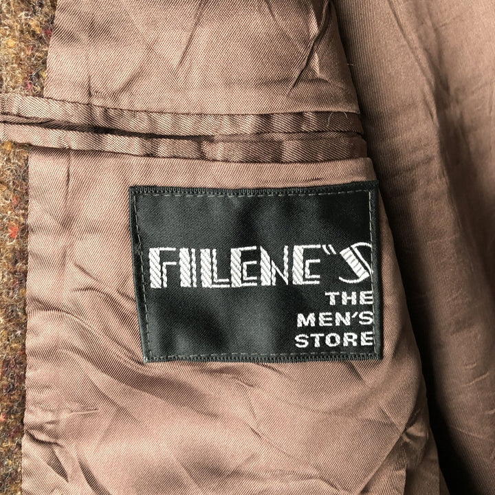 FILENE'S ROBERT STOCK Stripe Pattern Peak Lapel Double-Breasted Color Nep Wool Tailored Jacket wool brown type Vintage Second Hand