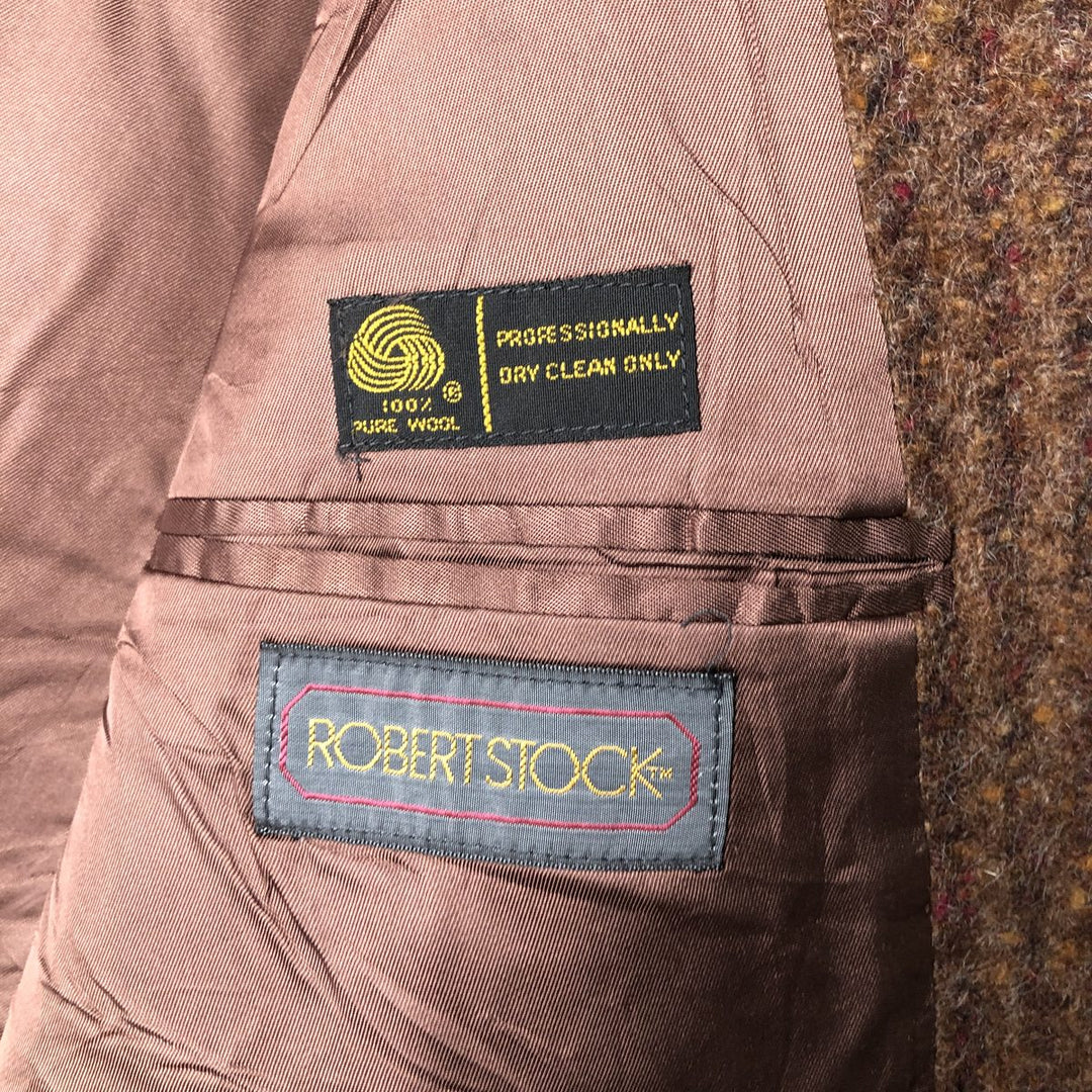 FILENE'S ROBERT STOCK Stripe Pattern Peak Lapel Double-Breasted Color Nep Wool Tailored Jacket wool brown type Vintage Second Hand