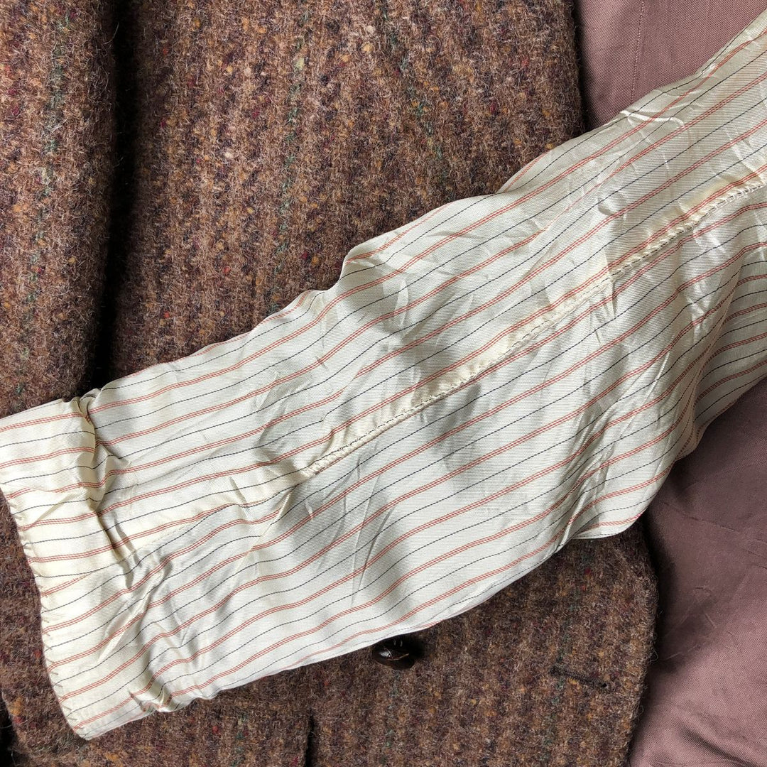 FILENE'S ROBERT STOCK Stripe Pattern Peak Lapel Double-Breasted Color Nep Wool Tailored Jacket wool brown type Vintage Second Hand
