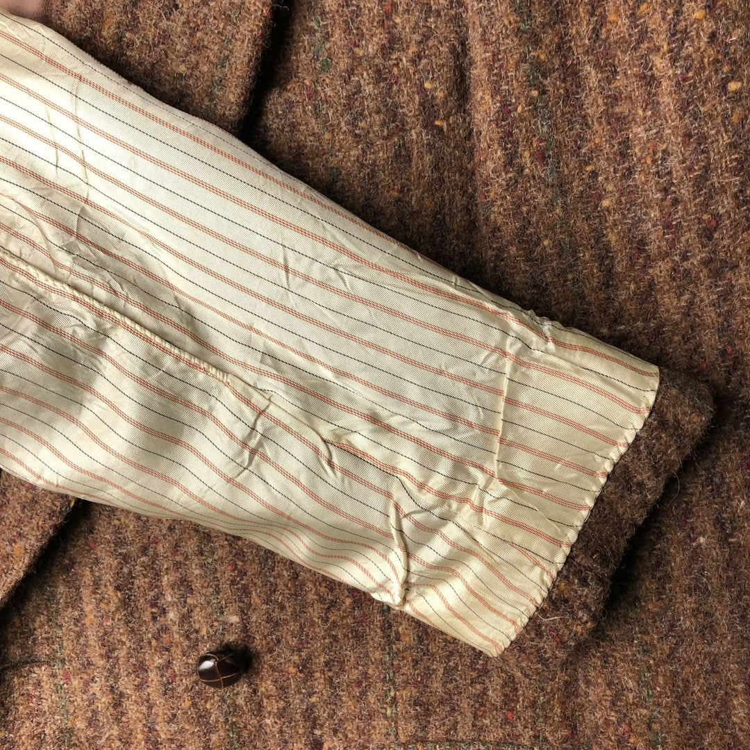 FILENE'S ROBERT STOCK Stripe Pattern Peak Lapel Double-Breasted Color Nep Wool Tailored Jacket wool brown type Vintage Second Hand