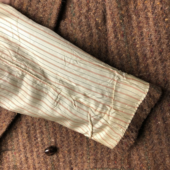 FILENE'S ROBERT STOCK Stripe Pattern Peak Lapel Double-Breasted Color Nep Wool Tailored Jacket wool brown type Vintage Second Hand