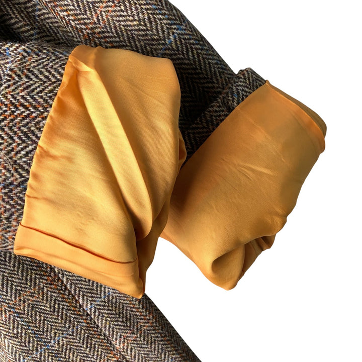 Harris Tweed Check Pattern Herringbone Wool Tailored Jacket, Men's Size L wool brown type Vintage Second Hand