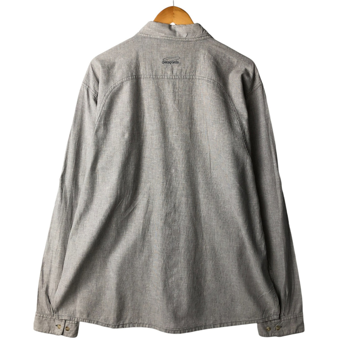 Patagonia 52190SP13 Long Sleeve Hemp Box Shirt, Men's XL Hemp gray type Vintage Second Hand