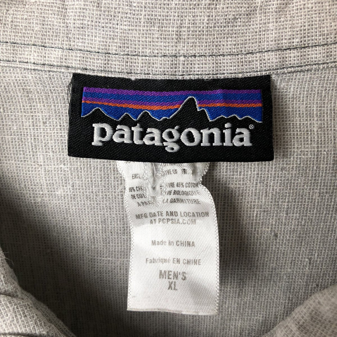Patagonia 52190SP13 Long Sleeve Hemp Box Shirt, Men's XL Hemp gray type Vintage Second Hand