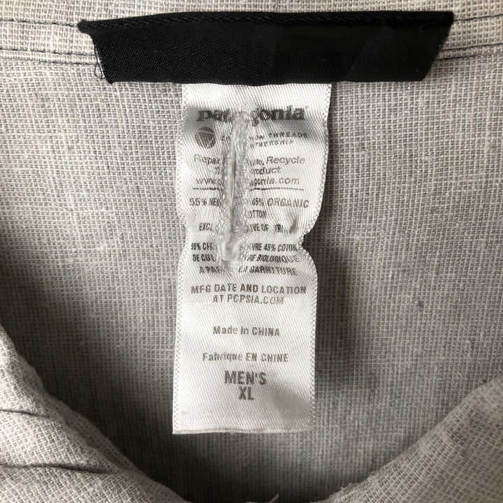Patagonia 52190SP13 Long Sleeve Hemp Box Shirt, Men's XL Hemp gray type Vintage Second Hand