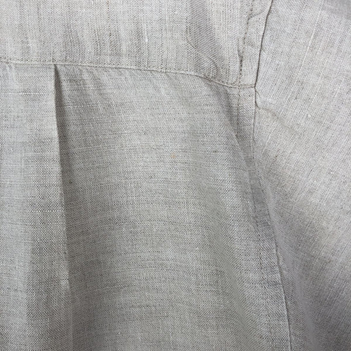 90'S GAP Vintage No-Collar Long Sleeve Linen and Cotton Shirt, Men's Size L cotton unbleached Vintage Second Hand