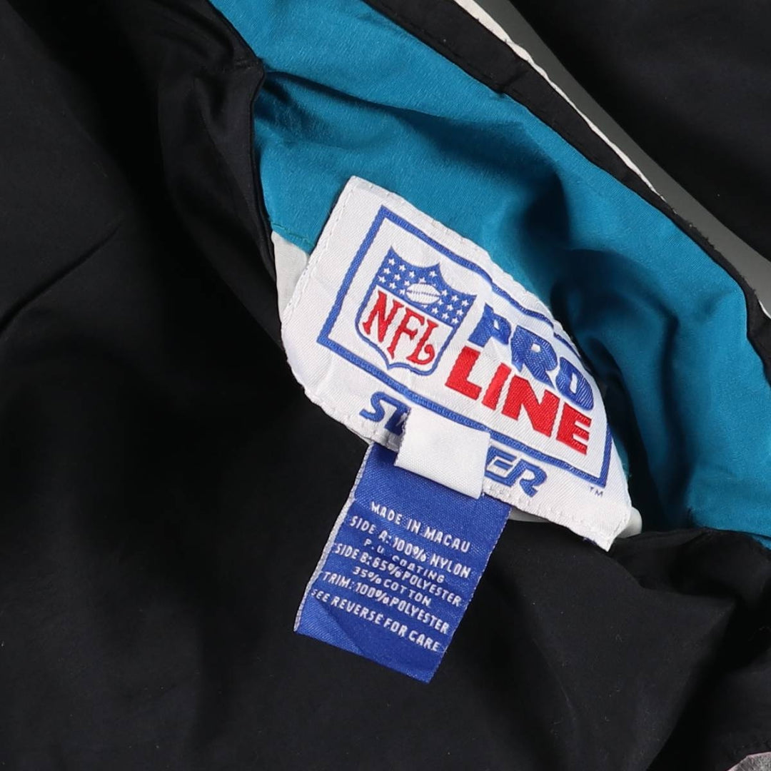 90'S Starter NFL Jacksonville Jaguars Tiger Pattern V-Neck Reversible Nylon Pullover, Men's Size XL Nylon black type Vintage Second Hand