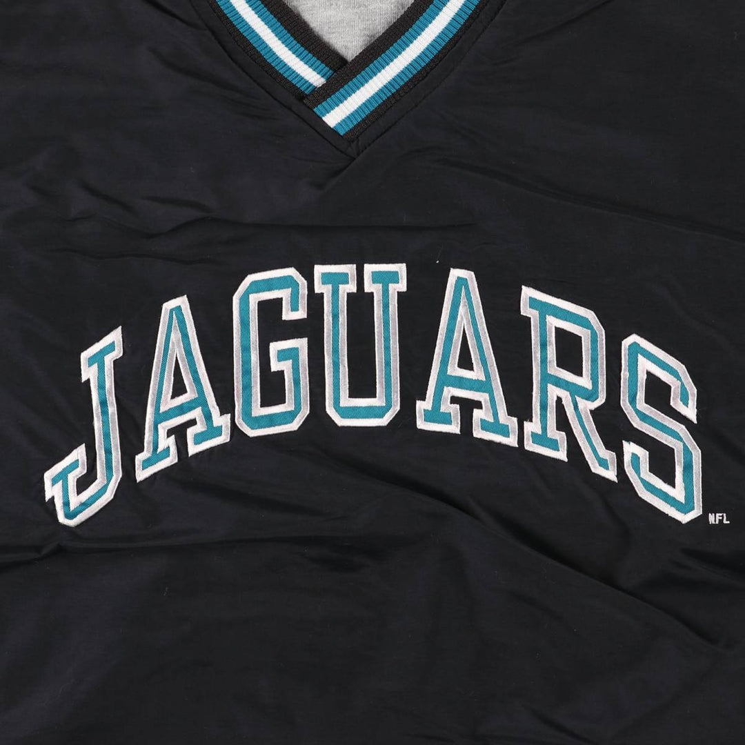 90'S Starter NFL Jacksonville Jaguars Tiger Pattern V-Neck Reversible Nylon Pullover, Men's Size XL Nylon black type Vintage Second Hand