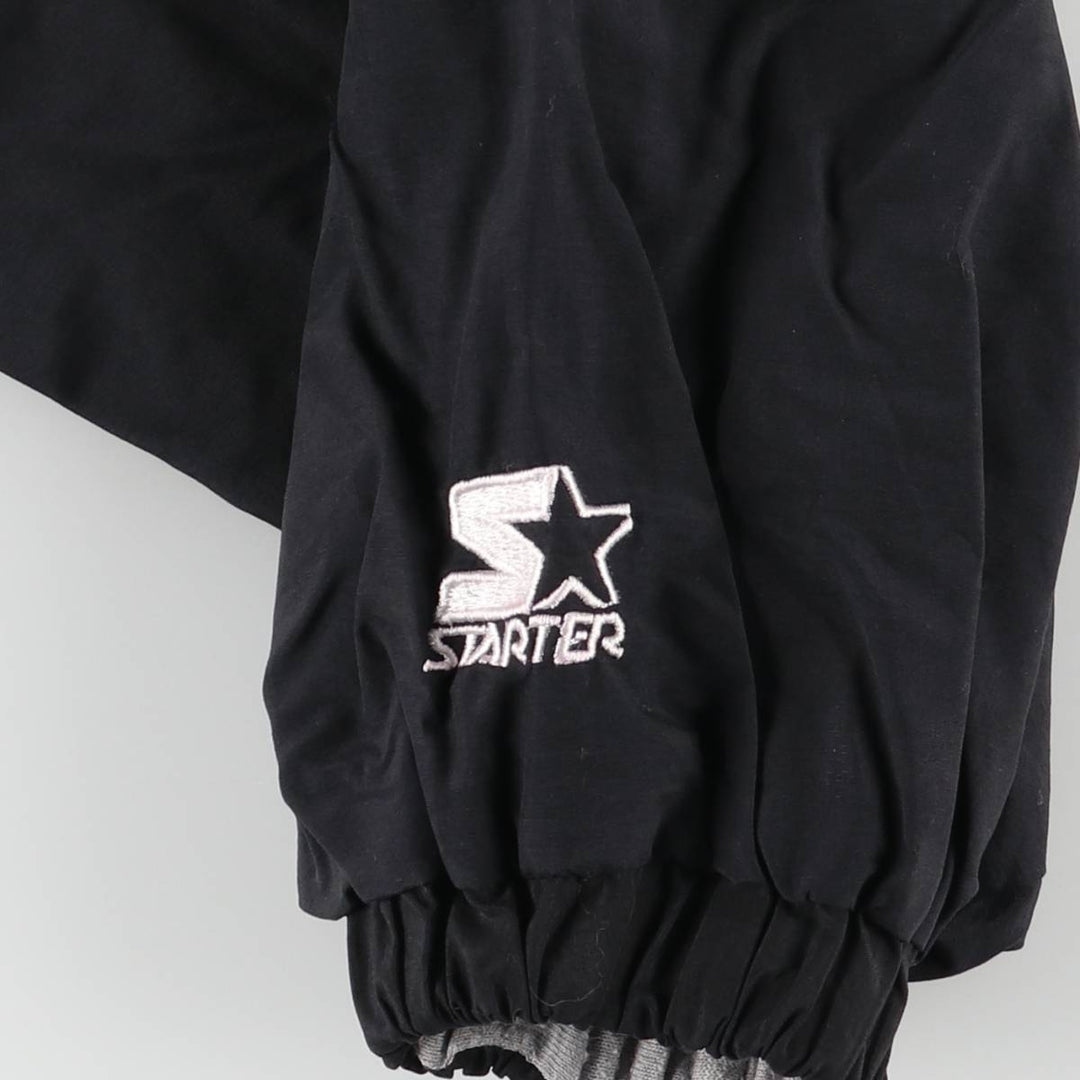 90'S Starter NFL Jacksonville Jaguars Tiger Pattern V-Neck Reversible Nylon Pullover, Men's Size XL Nylon black type Vintage Second Hand