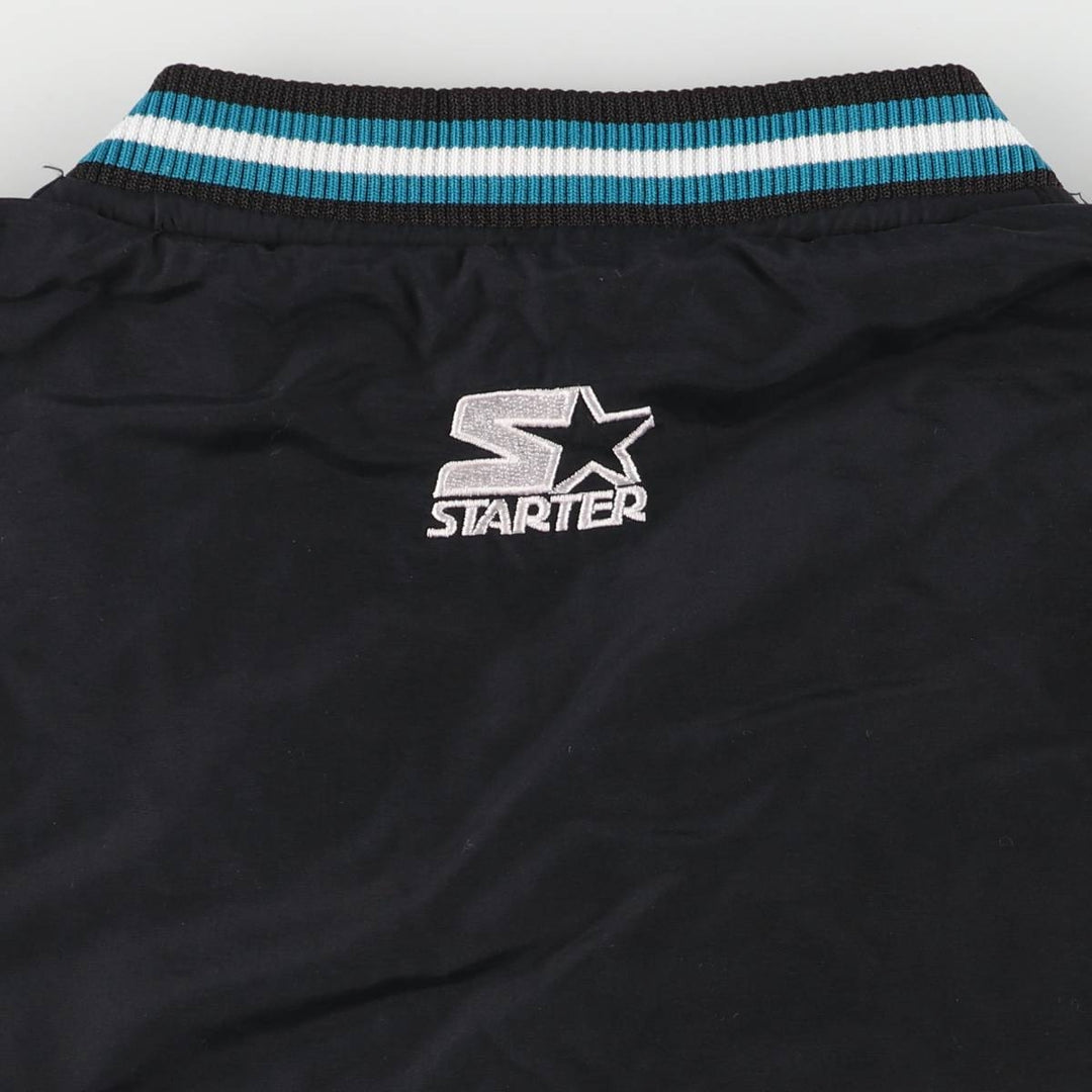 90'S Starter NFL Jacksonville Jaguars Tiger Pattern V-Neck Reversible Nylon Pullover, Men's Size XL Nylon black type Vintage Second Hand