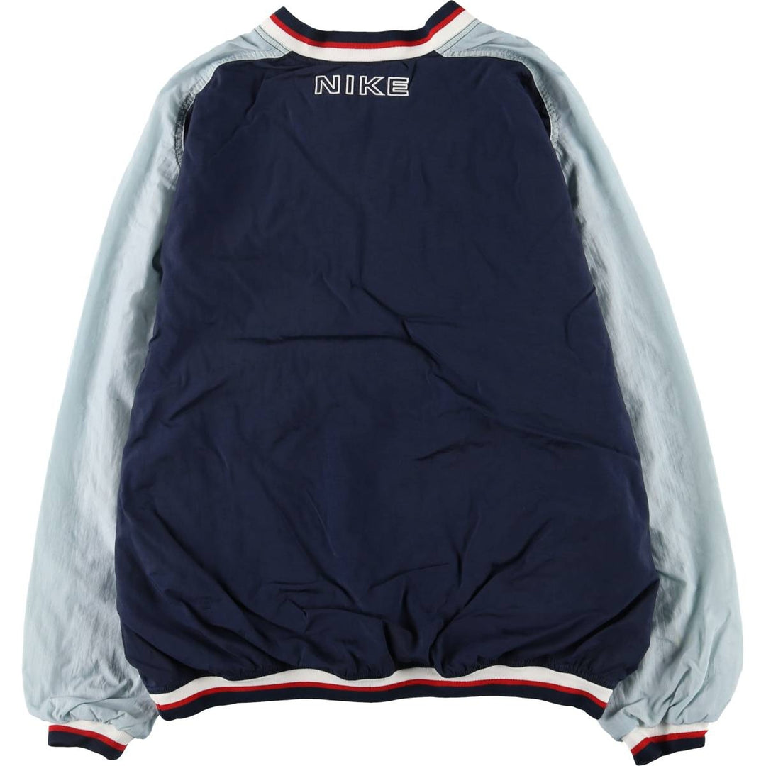 90'S Nike V-neck nylon pullover, men's size L, vintage Nylon navy blue type Vintage Second Hand