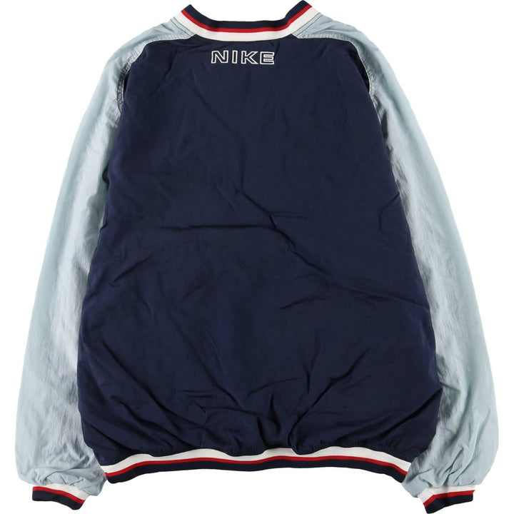 90'S Nike V-neck nylon pullover, men's size L, vintage Nylon navy blue type Vintage Second Hand