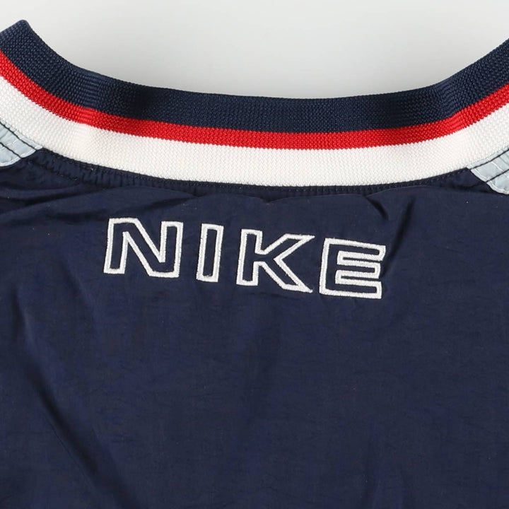 90'S Nike V-neck nylon pullover, men's size L, vintage Nylon navy blue type Vintage Second Hand