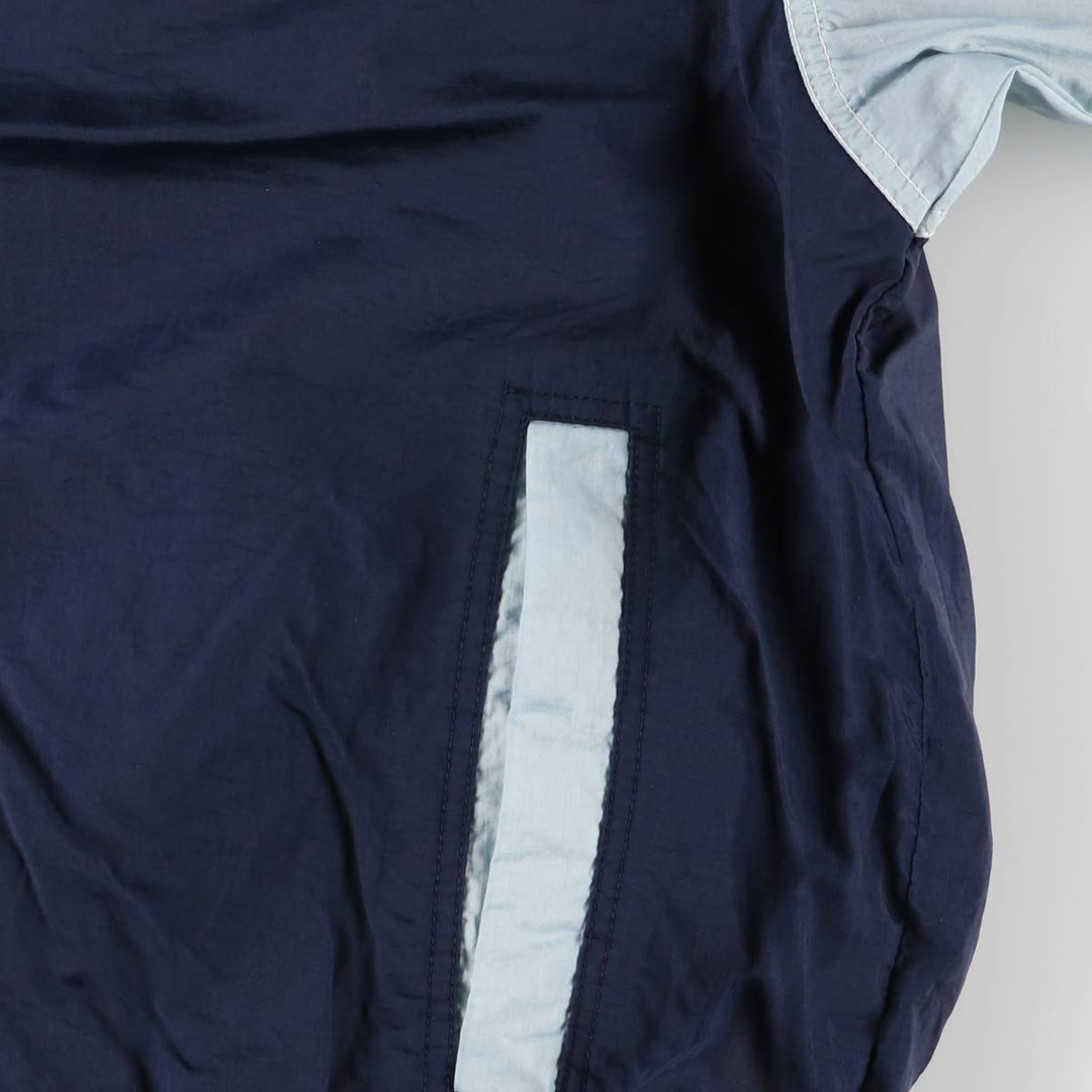 90'S Nike V-neck nylon pullover, men's size L, vintage Nylon navy blue type Vintage Second Hand