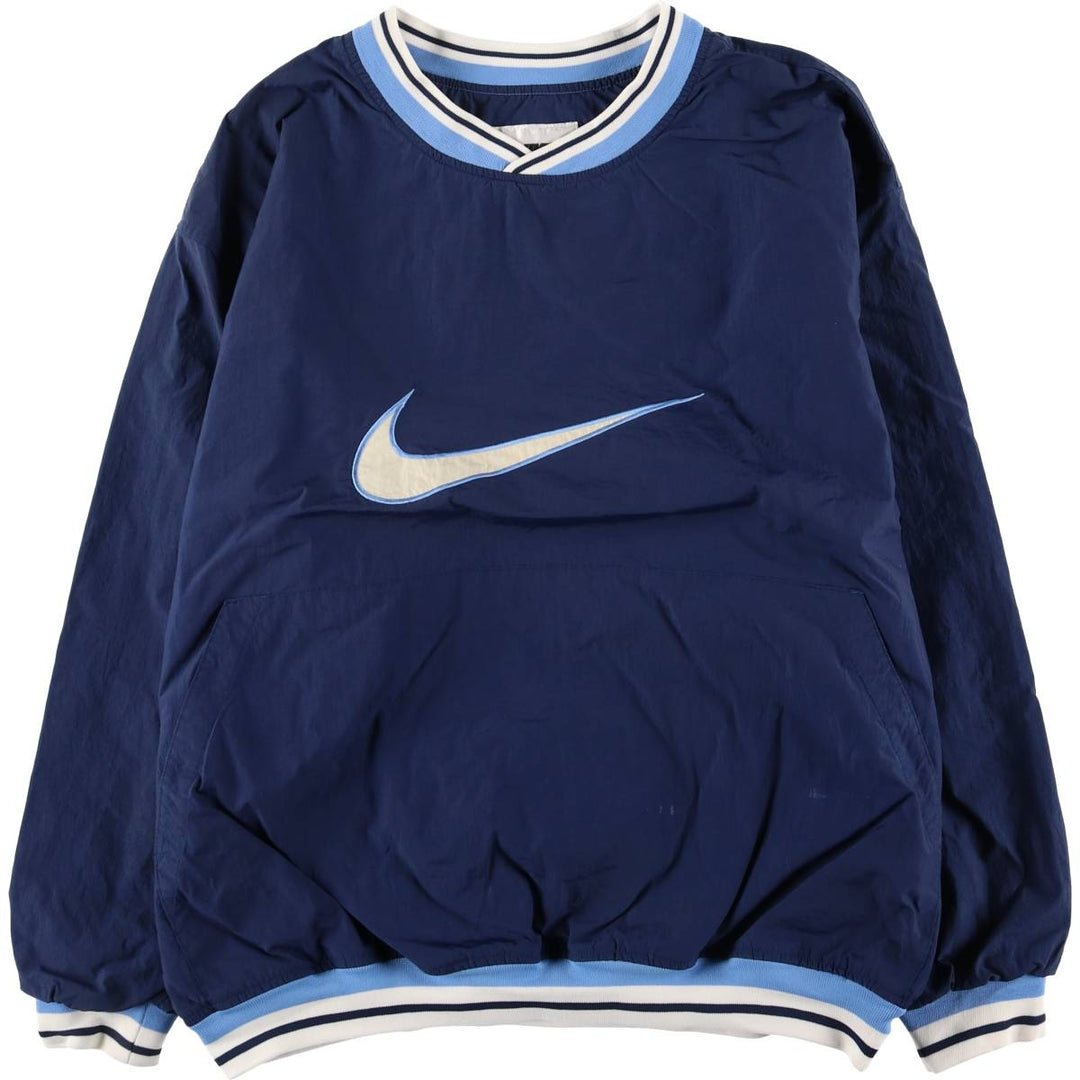 90'S Nike V-neck nylon pullover, men's XXL size, vintage Nylon navy blue type Vintage Second Hand