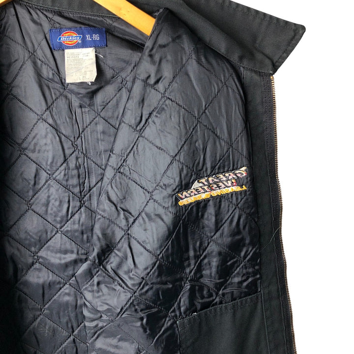 Dickies padded work jacket, men's size XL polyester black type Vintage Second Hand