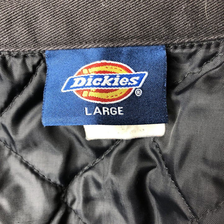 Dickies padded work jacket, men's size L polyester black type Vintage Second Hand