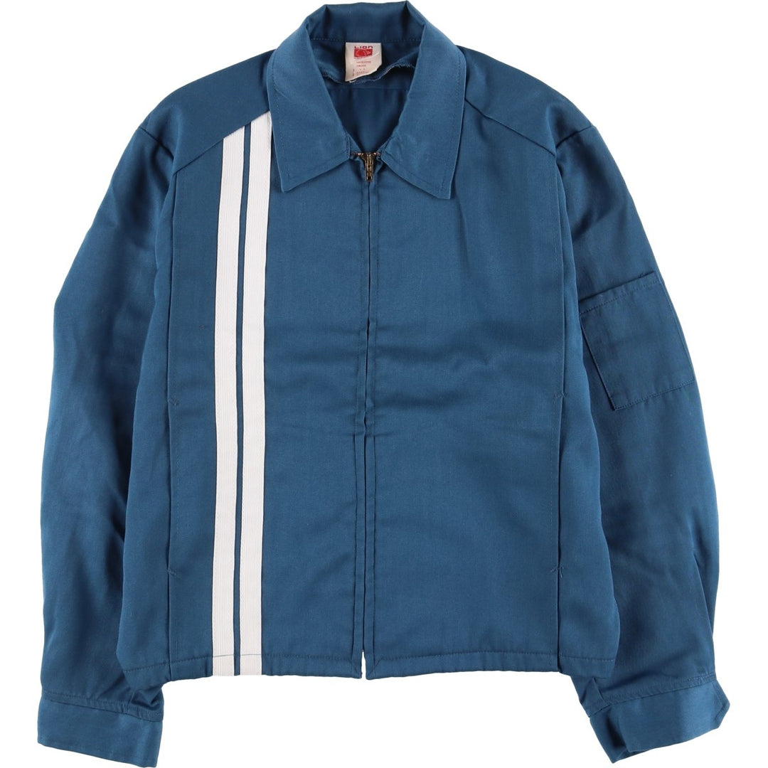 Vintage 1970'S Lion Uniform Work Jacket, Men's Size Medium polyester blue type Vintage Second Hand