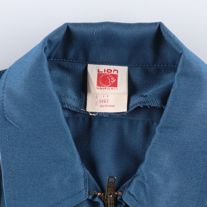 Vintage 1970'S Lion Uniform Work Jacket, Men's Size Medium polyester blue type Vintage Second Hand
