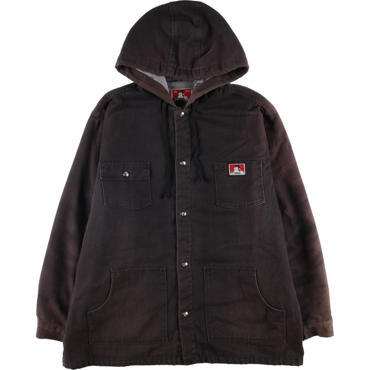 Oversized Ben Davis hooded work jacket, men's size XXXL cotton black type Vintage Second Hand