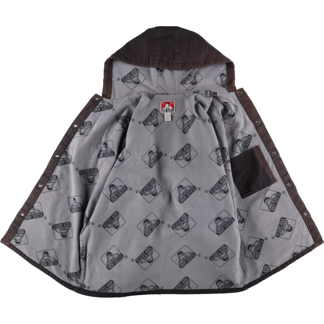 Oversized Ben Davis hooded work jacket, men's size XXXL cotton black type Vintage Second Hand