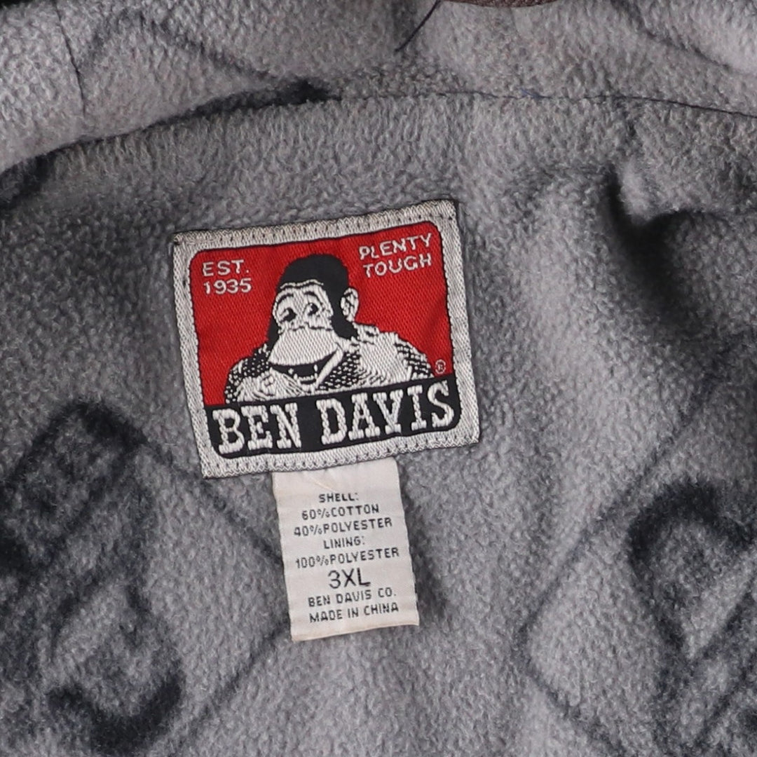 Oversized Ben Davis hooded work jacket, men's size XXXL cotton black type Vintage Second Hand