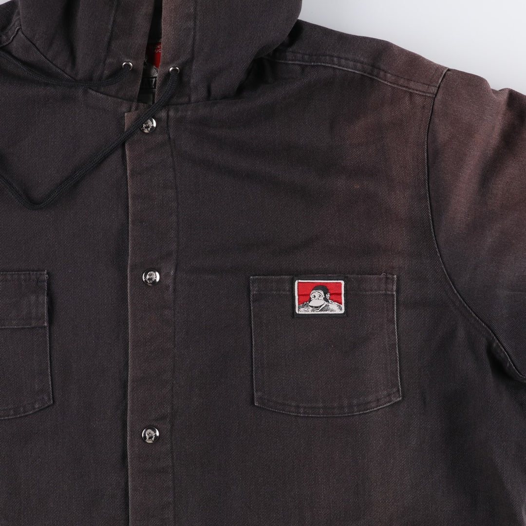 Oversized Ben Davis hooded work jacket, men's size XXXL cotton black type Vintage Second Hand