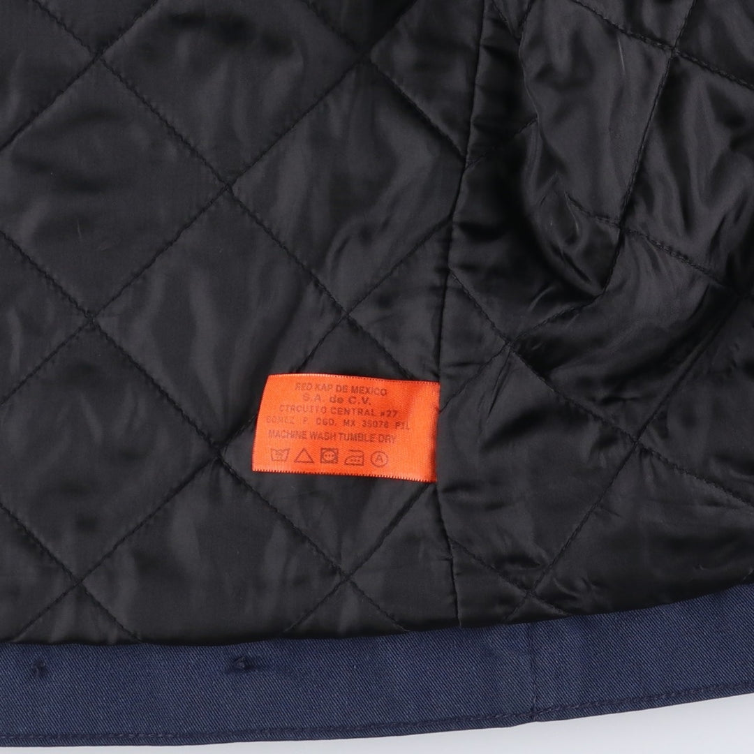 Red Kap Stars and Stripes Print Padded Work Jacket, Men's Size Medium polyester navy blue type Vintage Second Hand